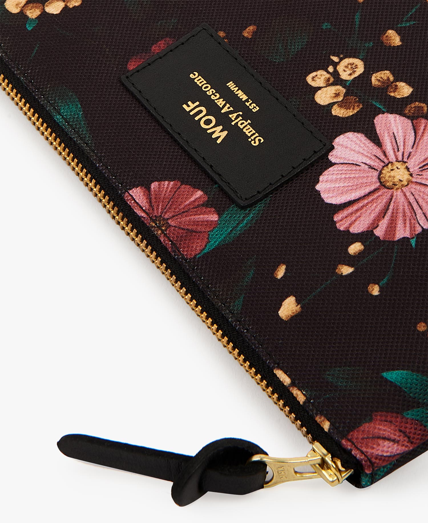 Black-Flowers-Large-Pouch-Bag-Detail