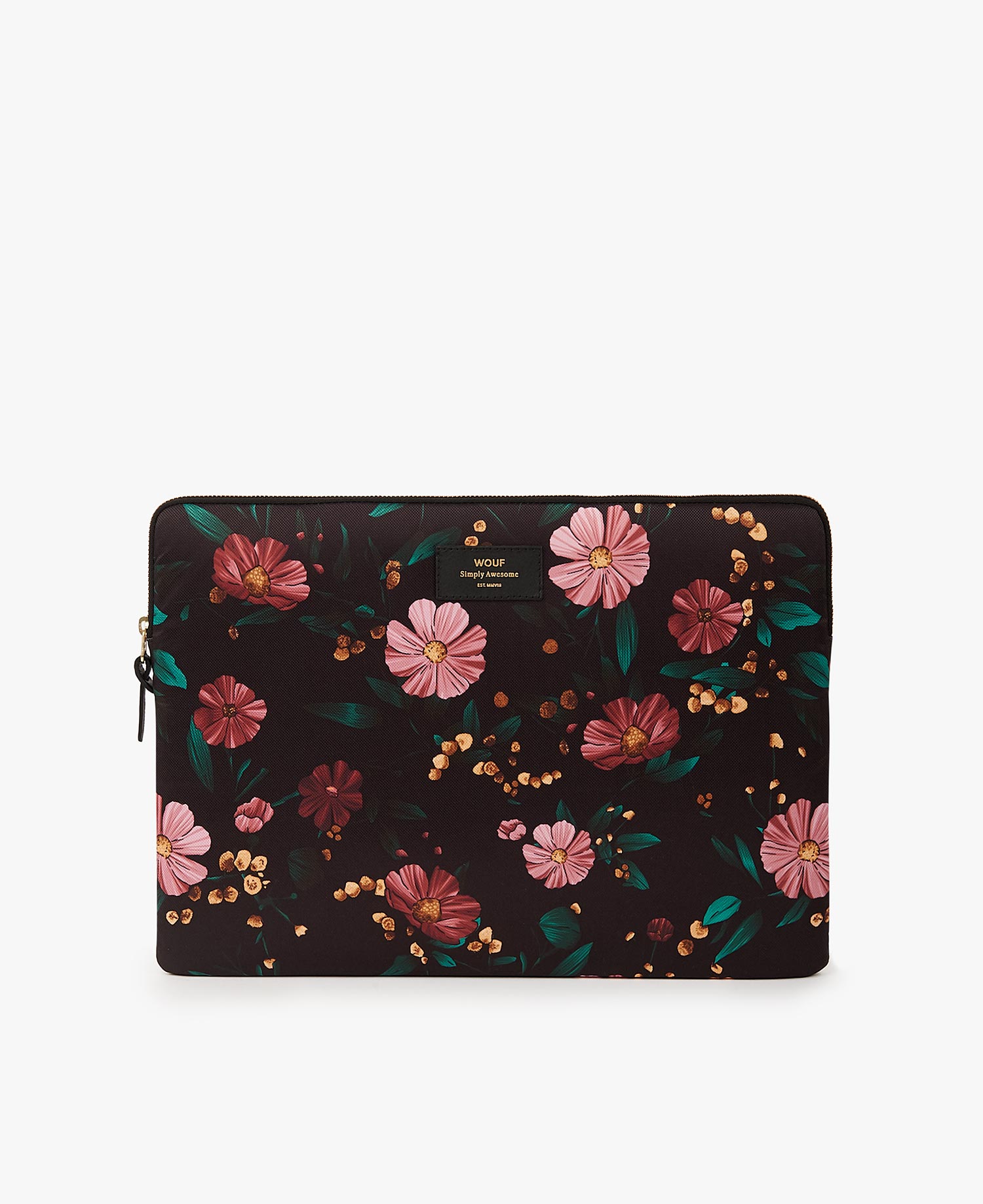 Black-Flowers-Laptop-15-Sleeve-Front-1