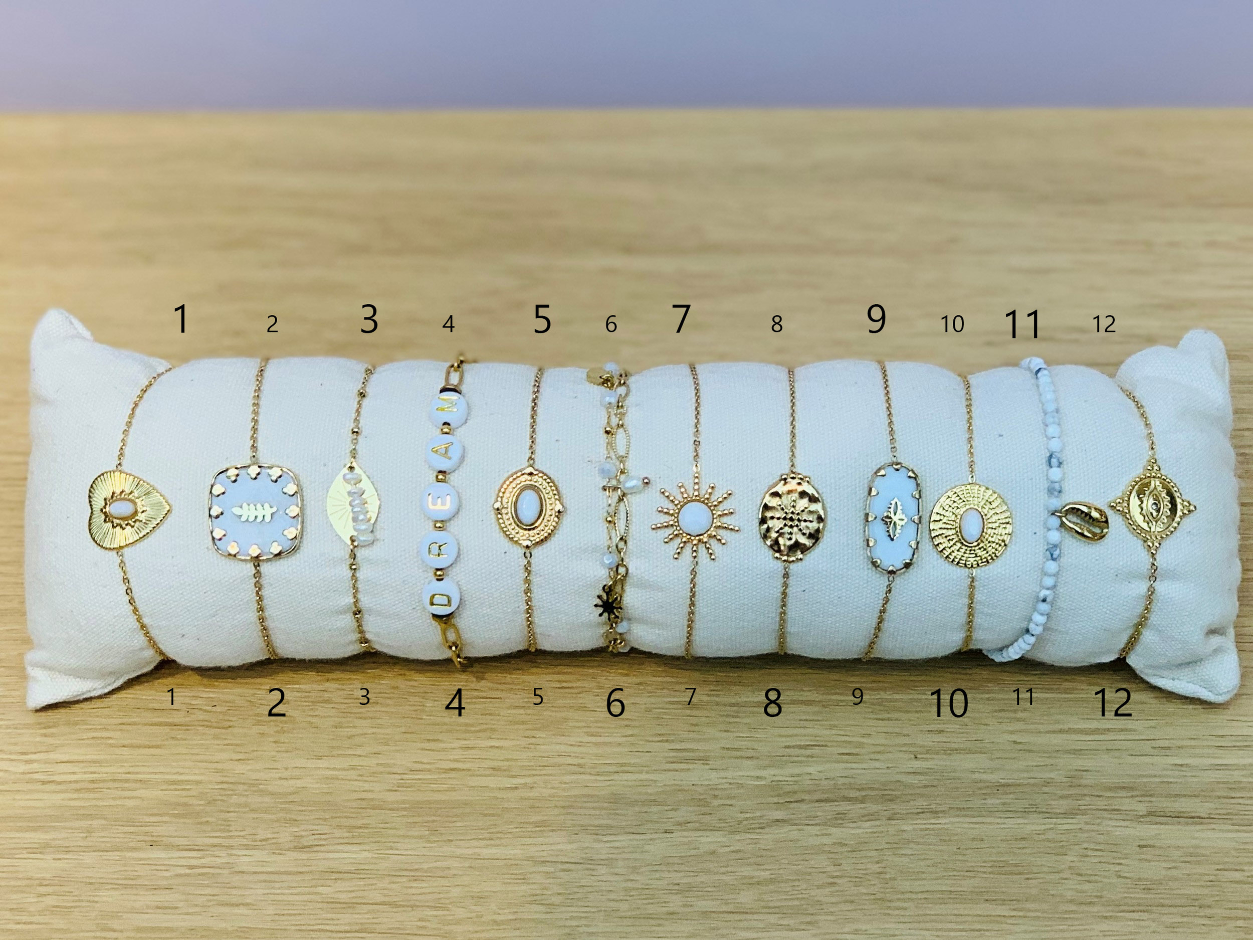 ACIER bracelet chaine BLANC (numero)