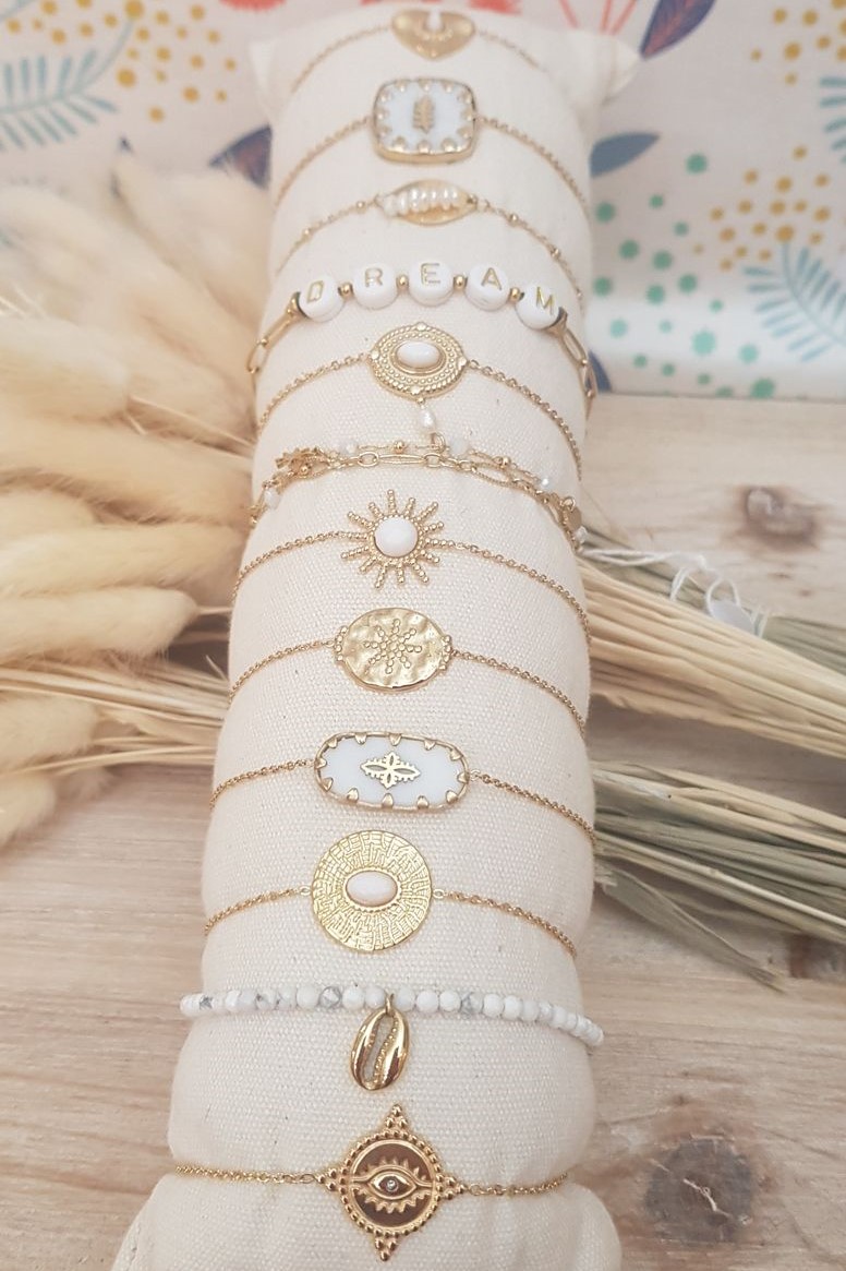 ACIER bracelet chaine BLANC