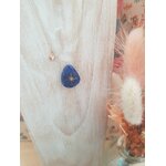 Collier acier Luna Lapiz Lazuli