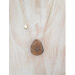 Collier acier Luna oeil de tigre