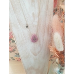Collier acier Luna rhodonite