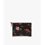 Black-Flowers-Large-Pouch-Bag-Front