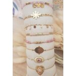 ACIER bracelet chaine rose (3)