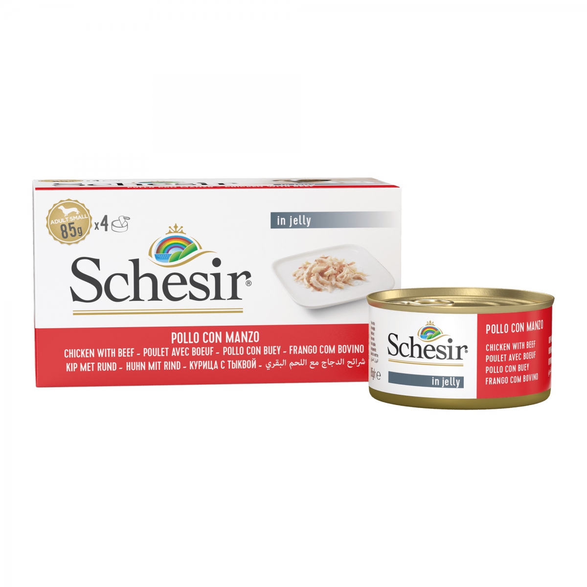 schesir-4x85g-poulet-boeuf-chien-en-gelee-