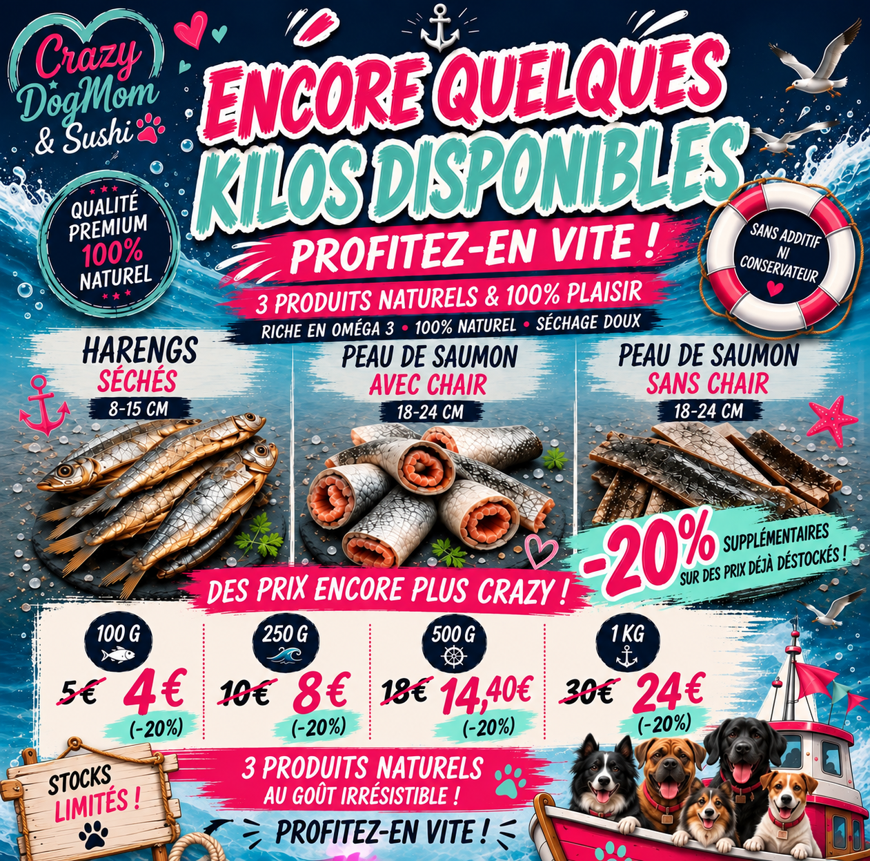 Promotion marine pour friandises canines
