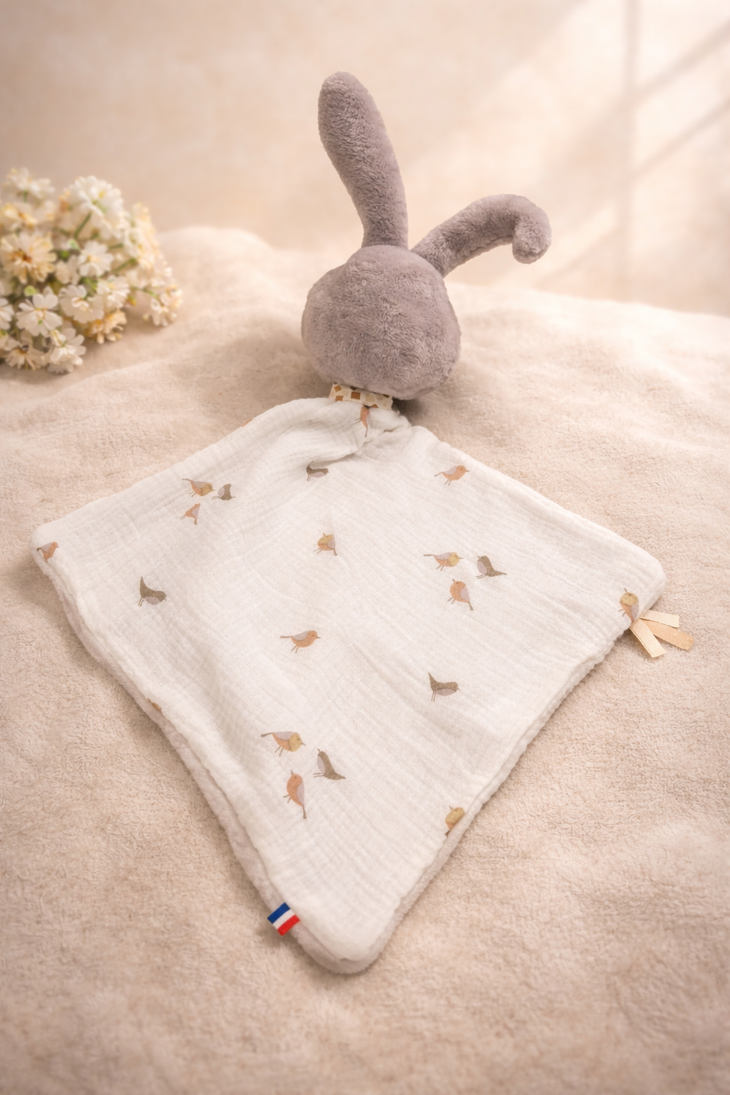 Couverture douce avec tête de lapin