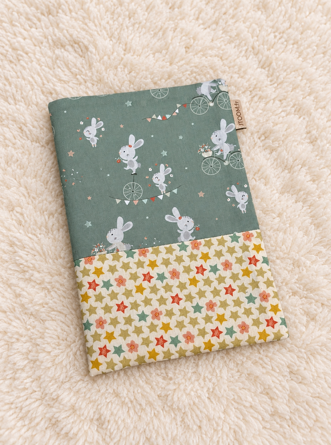 Pochette bébé en tissu, motifs lapins