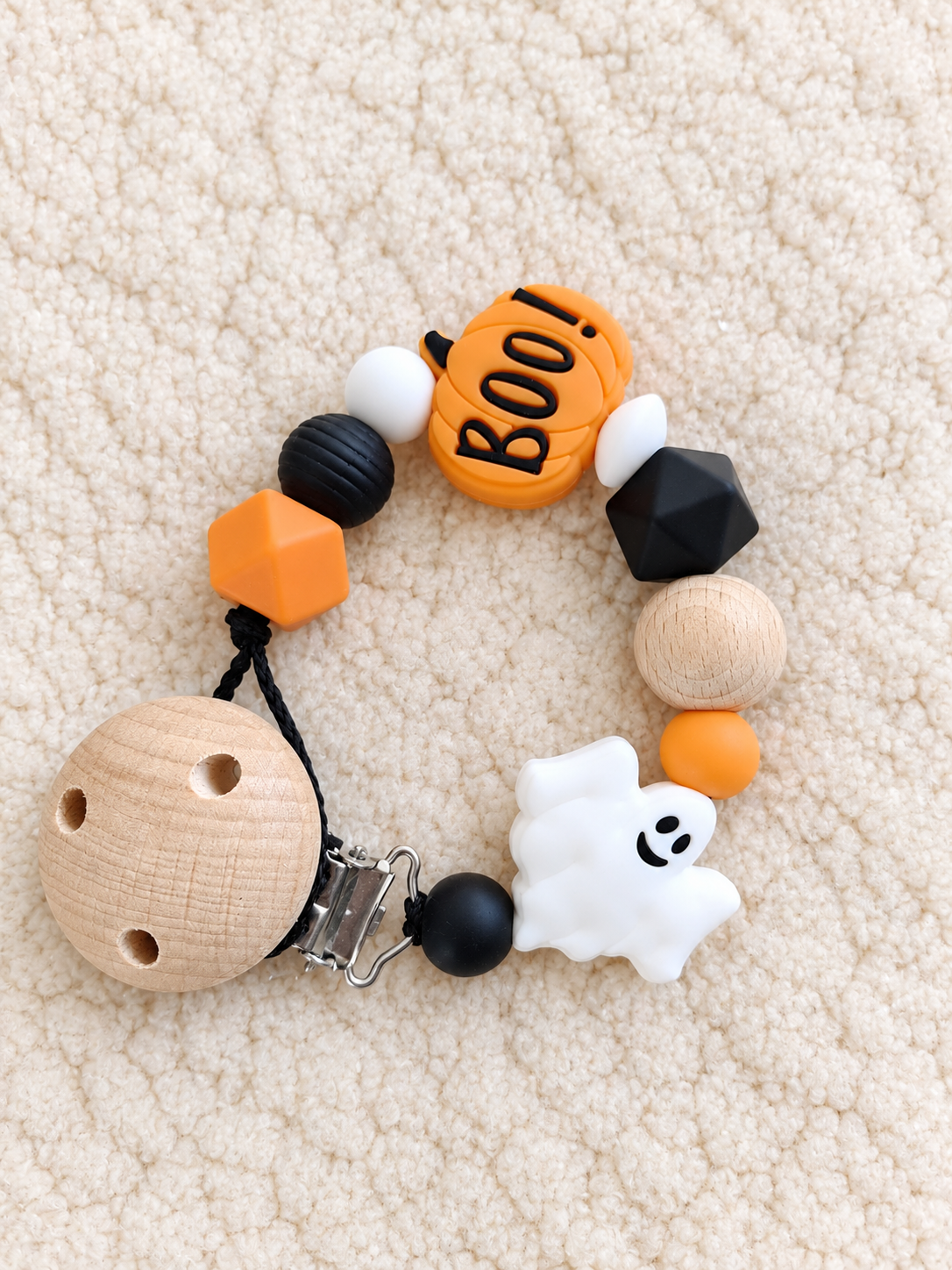 Attache-tétine Halloween « Boo ! »