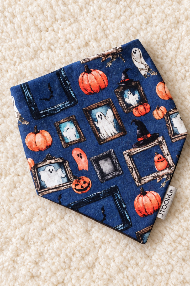 bavoir halloween bleu
