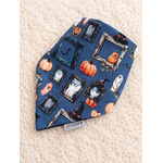 Bandana Halloween bleue sur fond moelleux