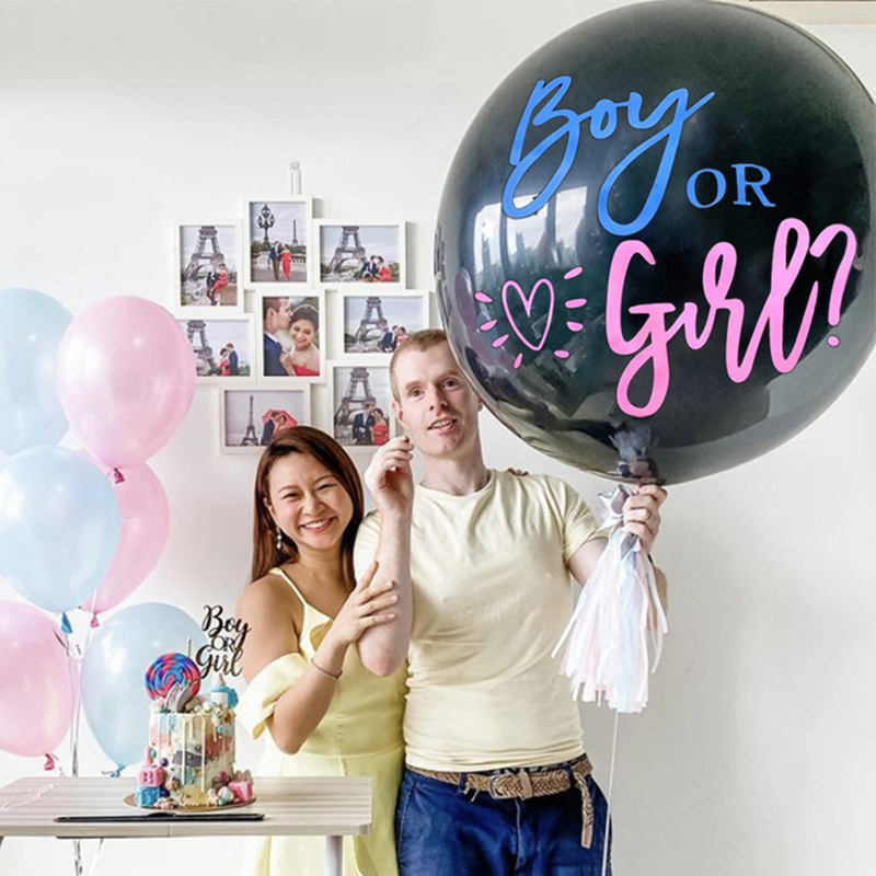 1-Set-Giant-Boy-Or-Girl-Gender-Reveal-Black-Latex-Balloon-Baby-Shower-Confetti-Ballons-Birthday