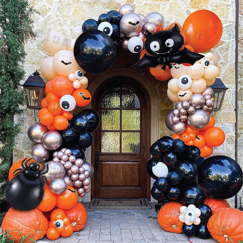 Halloween-Pumpkin-Balloon-Garland-Arch-kit-Black-Orange-3D-Bat-Spider-Stickers-Eye-Balloons-Halloween-Party