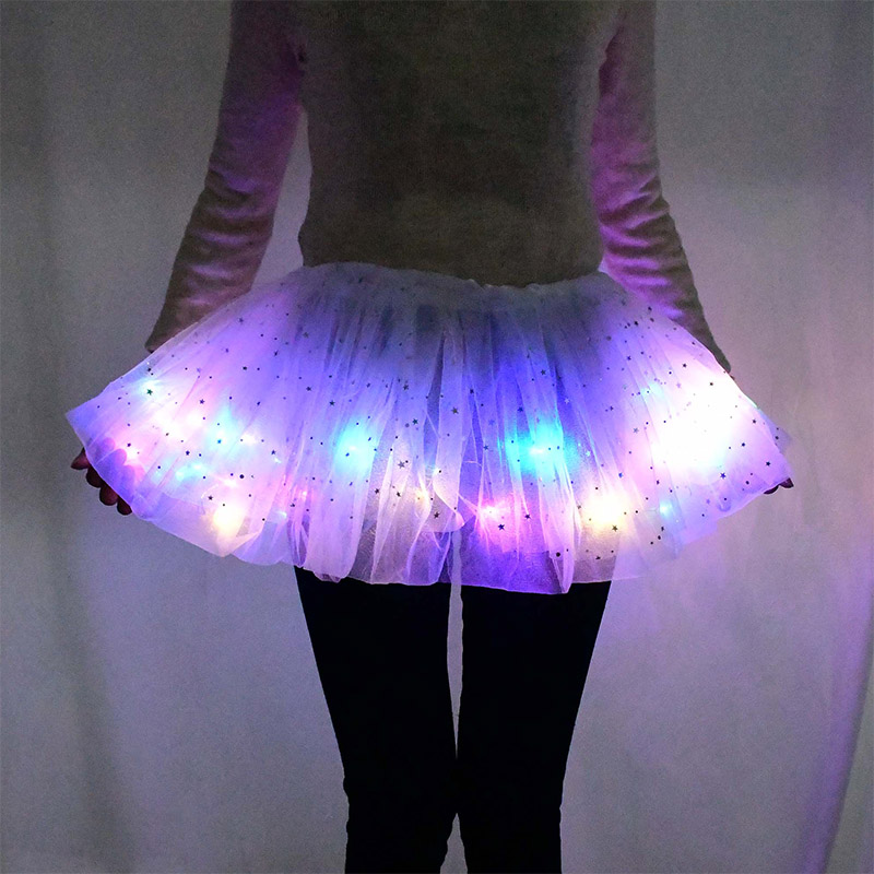 Women-Girls-Tutu-Skirts-With-Neon-LED-Light-Glow-Princess-Ballet-Stage-Dance-Short-Dress-For