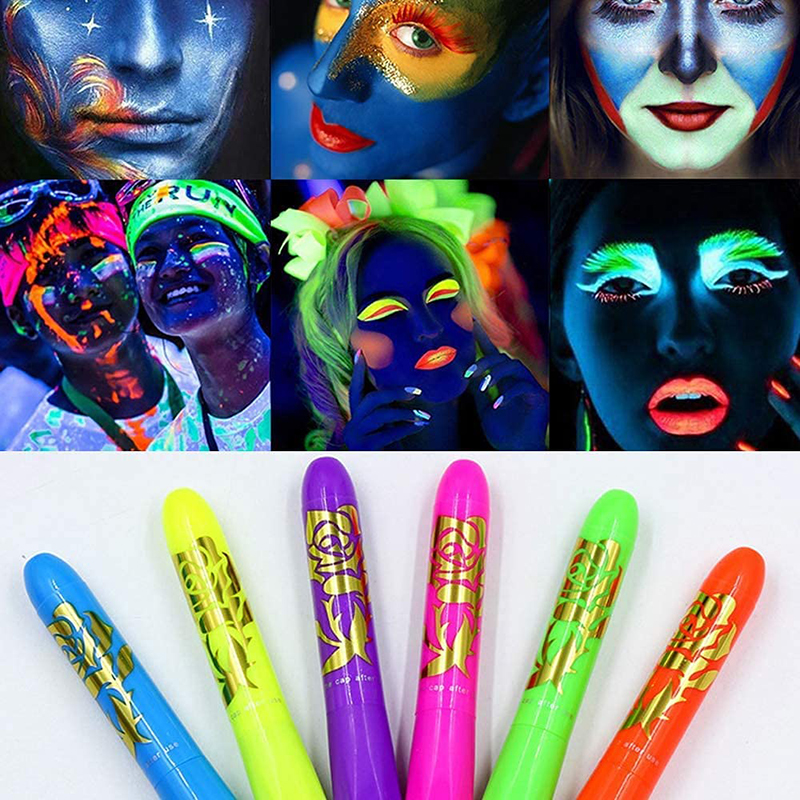 6pcs-Halloween-Glow-Pop-In-Dark-Face-Black-Light-Paint-UV-Neon-Face-Body-Paint-Crayon