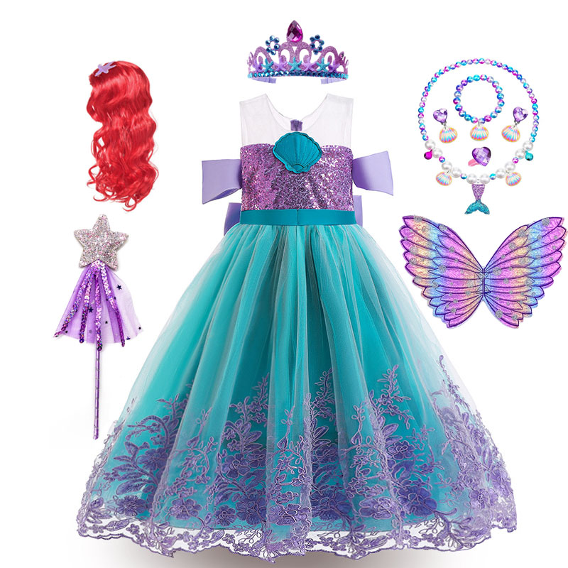 Girls-Mermaid-Cosplay-Costume-Kids-Birthday-Gift-Princess-Dress-Children-Purim-Holiday-Ariel-Party-Clothes-for