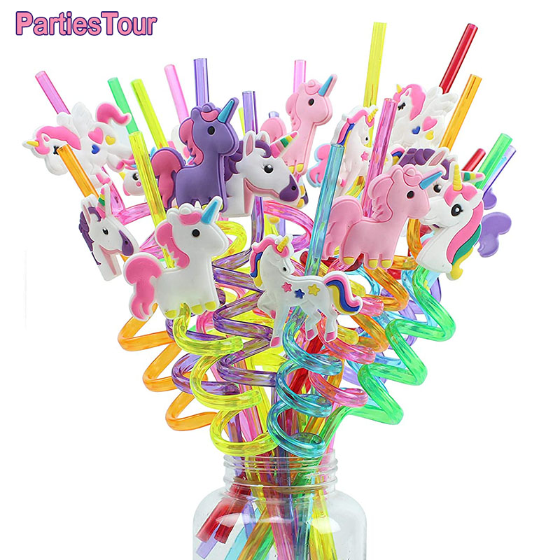 8pcs-25cm-Reusable-Unicorn-Straws-Birthday-Unicorn-Theme-Plastic-Drinking-Straw-For-Kids-Baby-Shower-Birthday