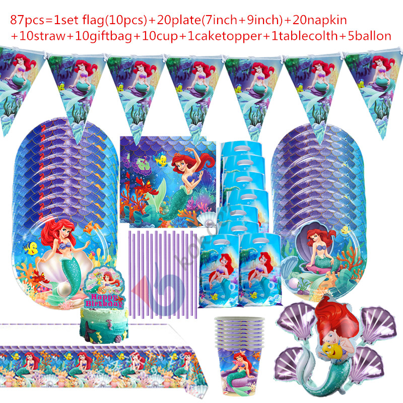 1set-The-Little-Mermaid-Ariel-Princess-Girls-Birthday-Party-Decorations-Tableware-Plate-Cup-Napkin-Tablecloth-Party