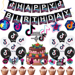 Hot-Tik-Music-Party-Decoration-Birthday-Celebration-Carnival-Party-Cutlery-Set-Cake-Topper-Paper-Plates-Cups