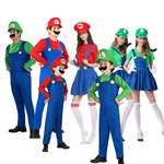 Children-s-Bodysuit-Animation-Luigi-Brothers-Red-Green-Clothing-Hat-Beard-Set-Party-Performance-Costumes-Free