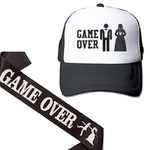 Bachelor-Party-cap-sash-Wedding-engagement-Video-Gamer-groom-to-be-Just-married-Honeymoon-travel-hubby