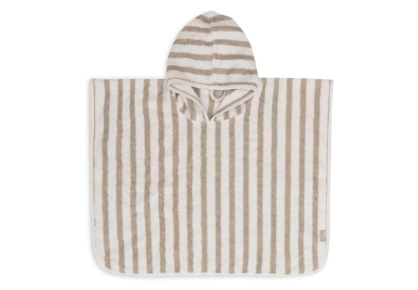 Poncho de Bain Stripe Éponge - Olive Green - GOTS - Jollein - reve-dore