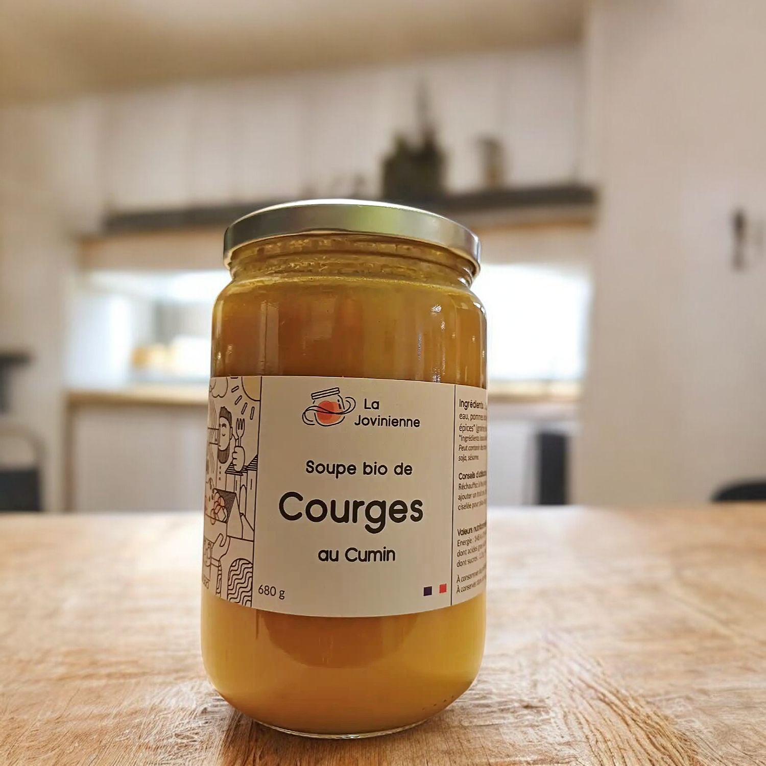 Soupe Bio Courges au Cumin 680g - La Jovinenne 1