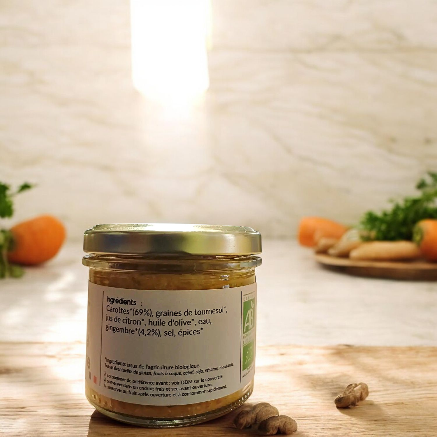 Tartinade Bio Carotte Gingembre 110g - La Jovinienne 2