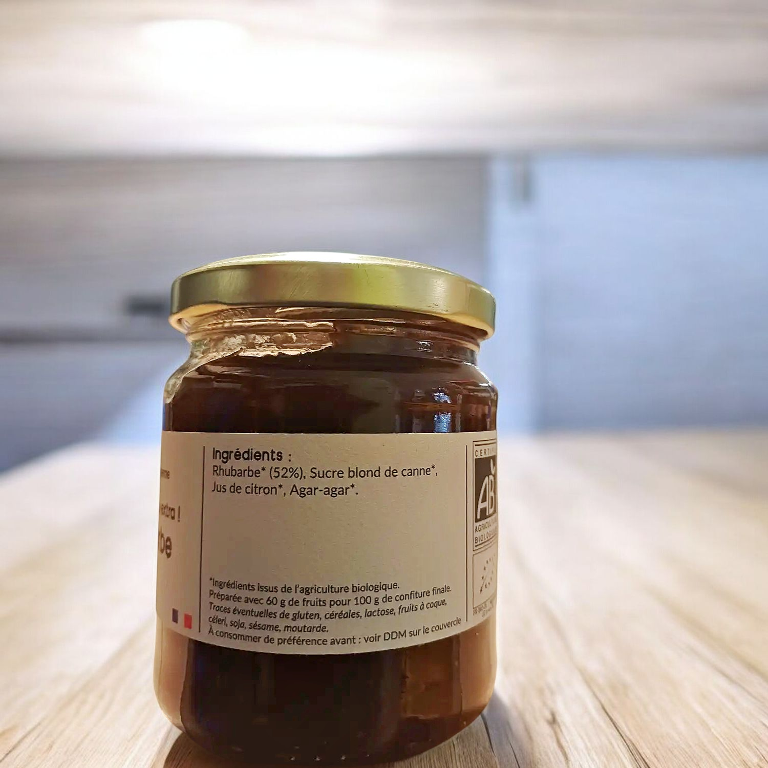 Confiture Bio Extra Rhubarbe 230g - La Jovinienne 1