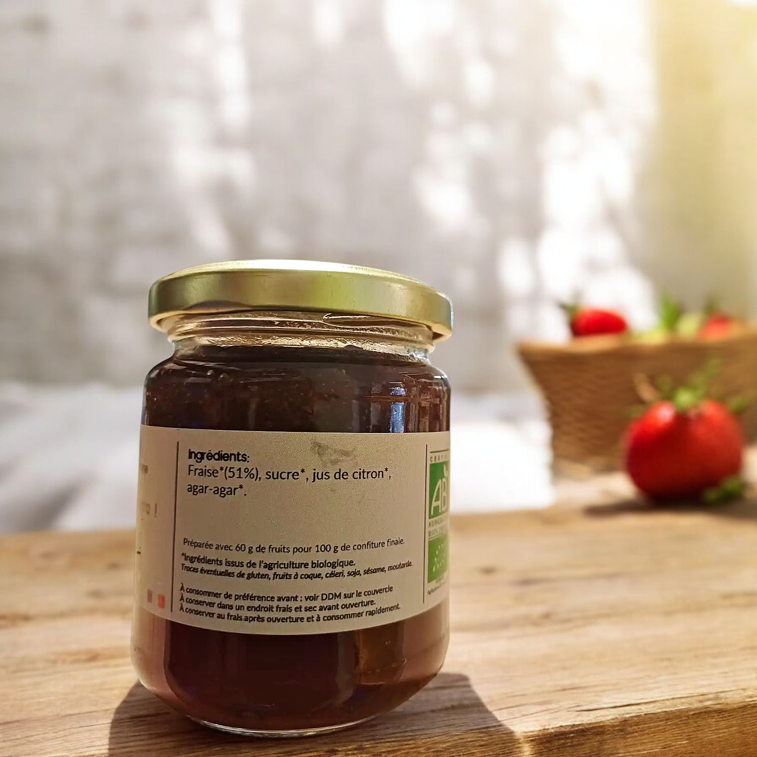 Confiture Bio à la Fraise 230g - La Jovinienne 1