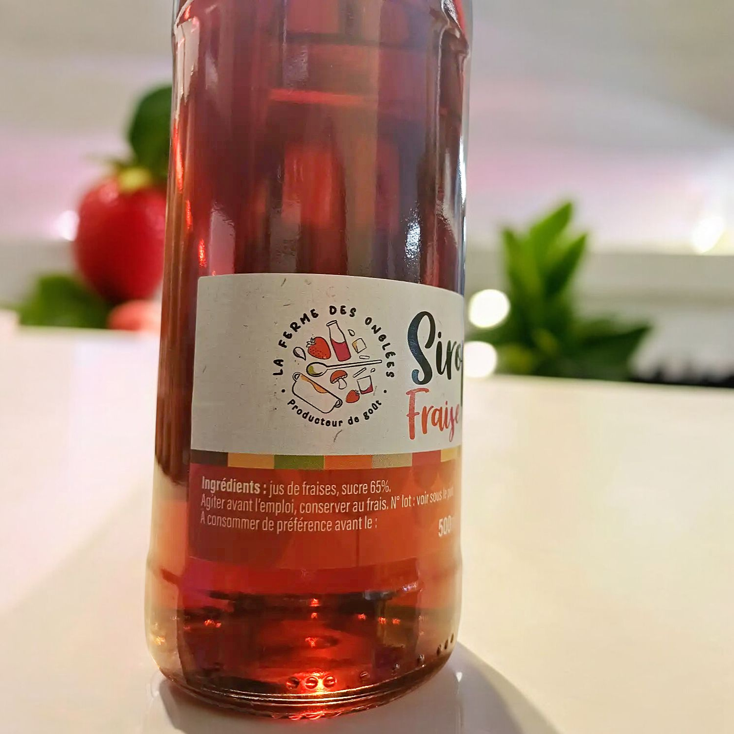 Sirop Fraise Bio 500ml - Ferme des Onglées 2