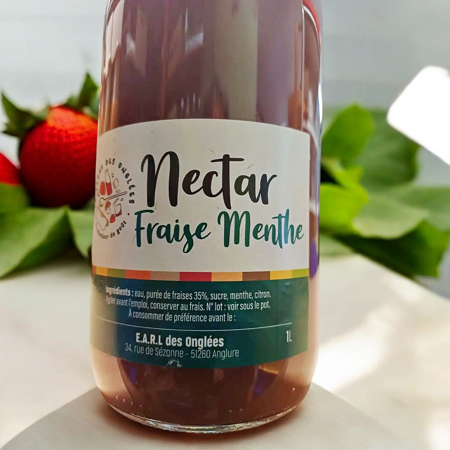 Nectar Fraise-Menthe bio 1l - Ferme des Onglées 2