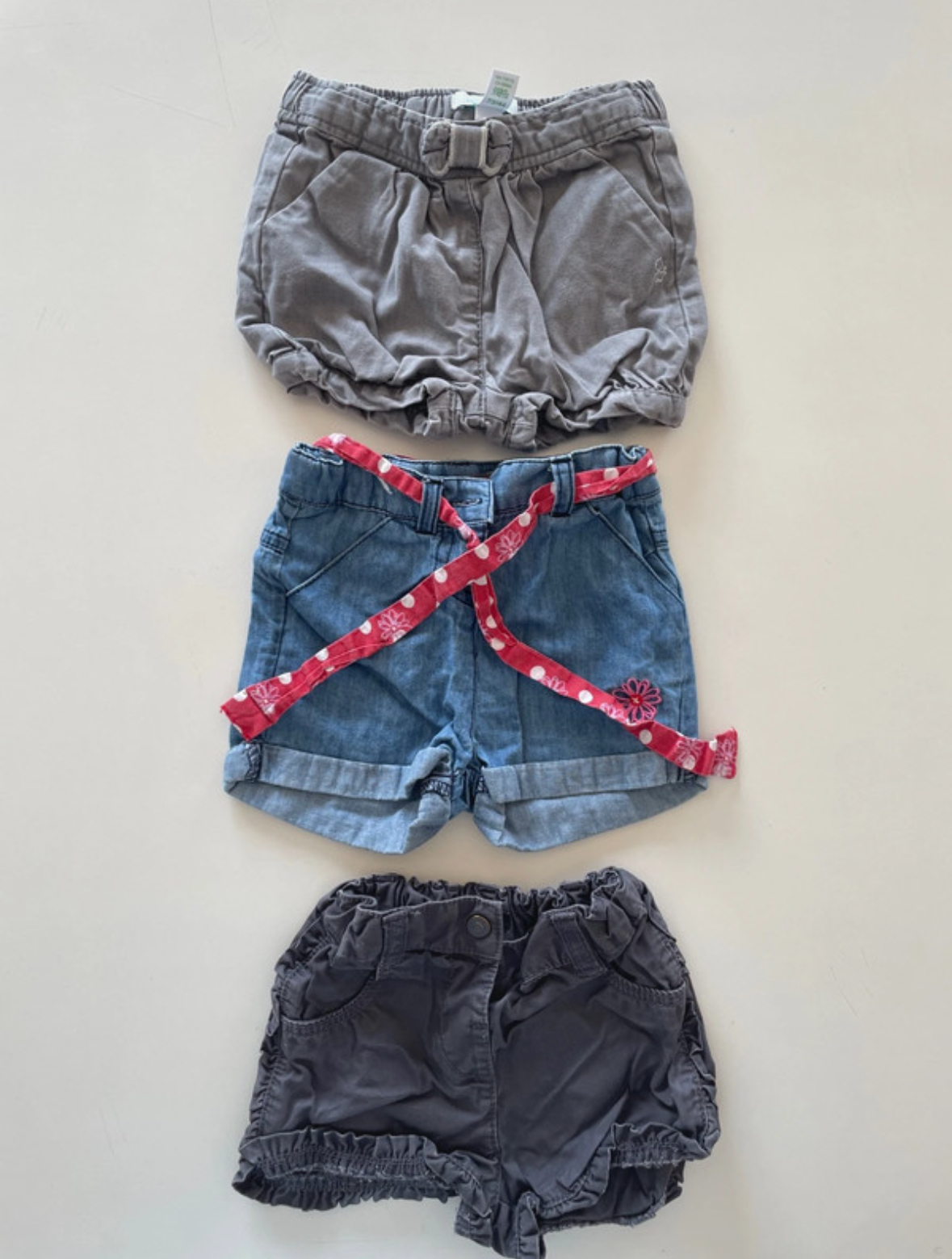 Lot de 3 shorts fille, Multimarques, 12 mois