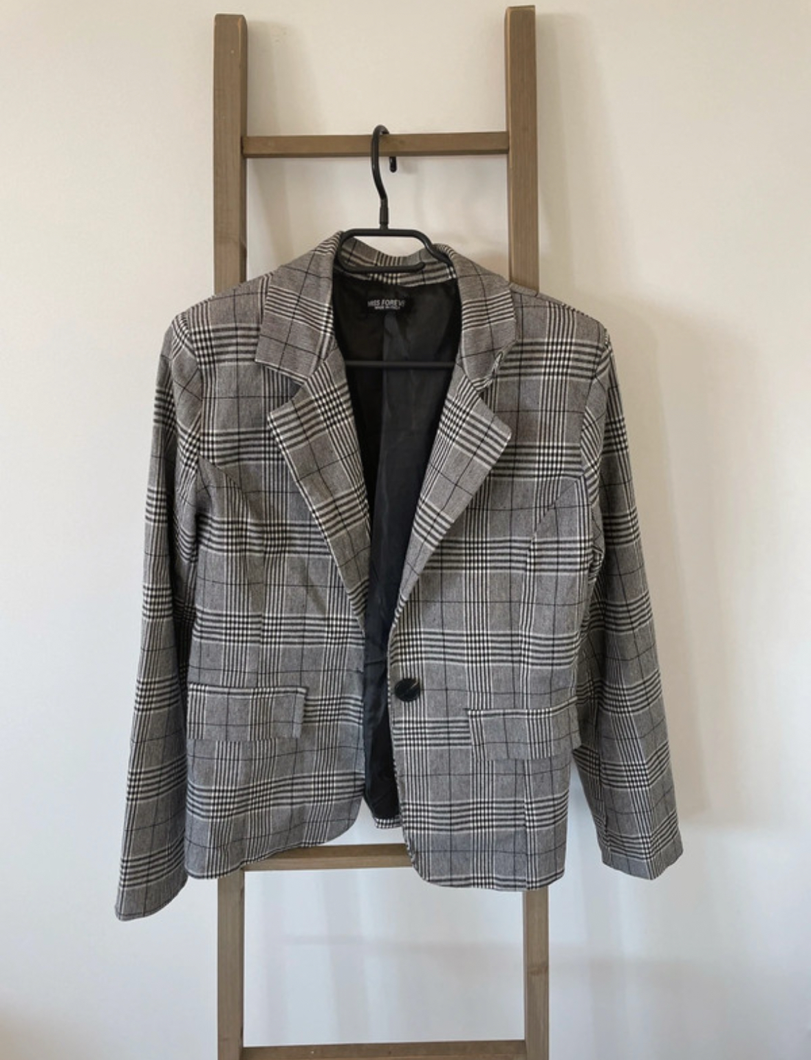 Blazer à carreaux noir et blanc, Miss Forever, L