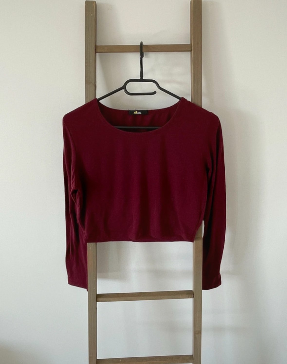 Top crop bordeaux manches longues, MIM, 38