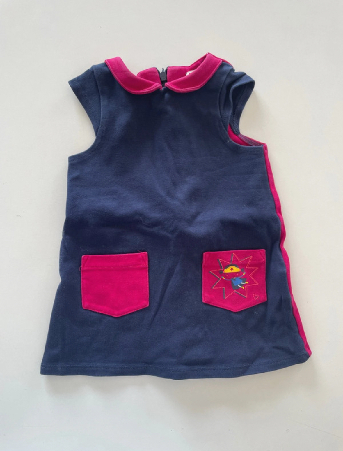 Robe marine et rose, DPAM, 12 mois