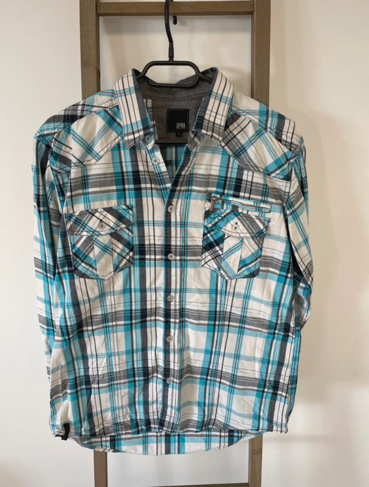 Chemise à carreaux blanc bleu et noir, Jack & Jones, L