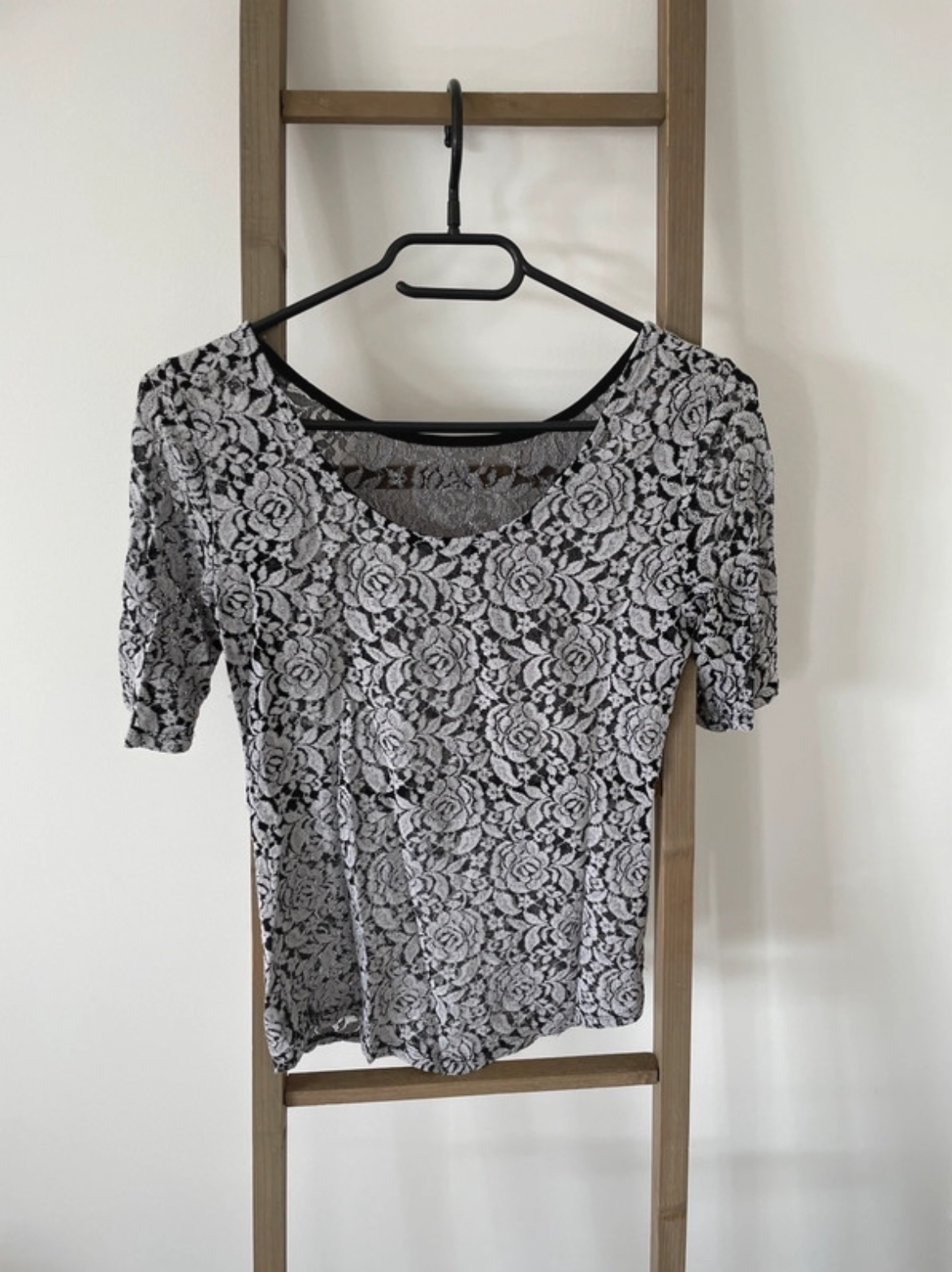 T-shirt dentelle noir et gris, Bonobo, S