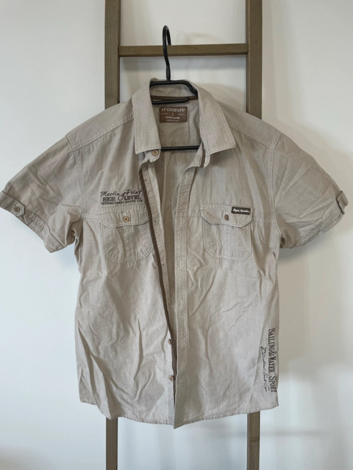 Chemise beige coupe ajustée, Armand Thiery, L