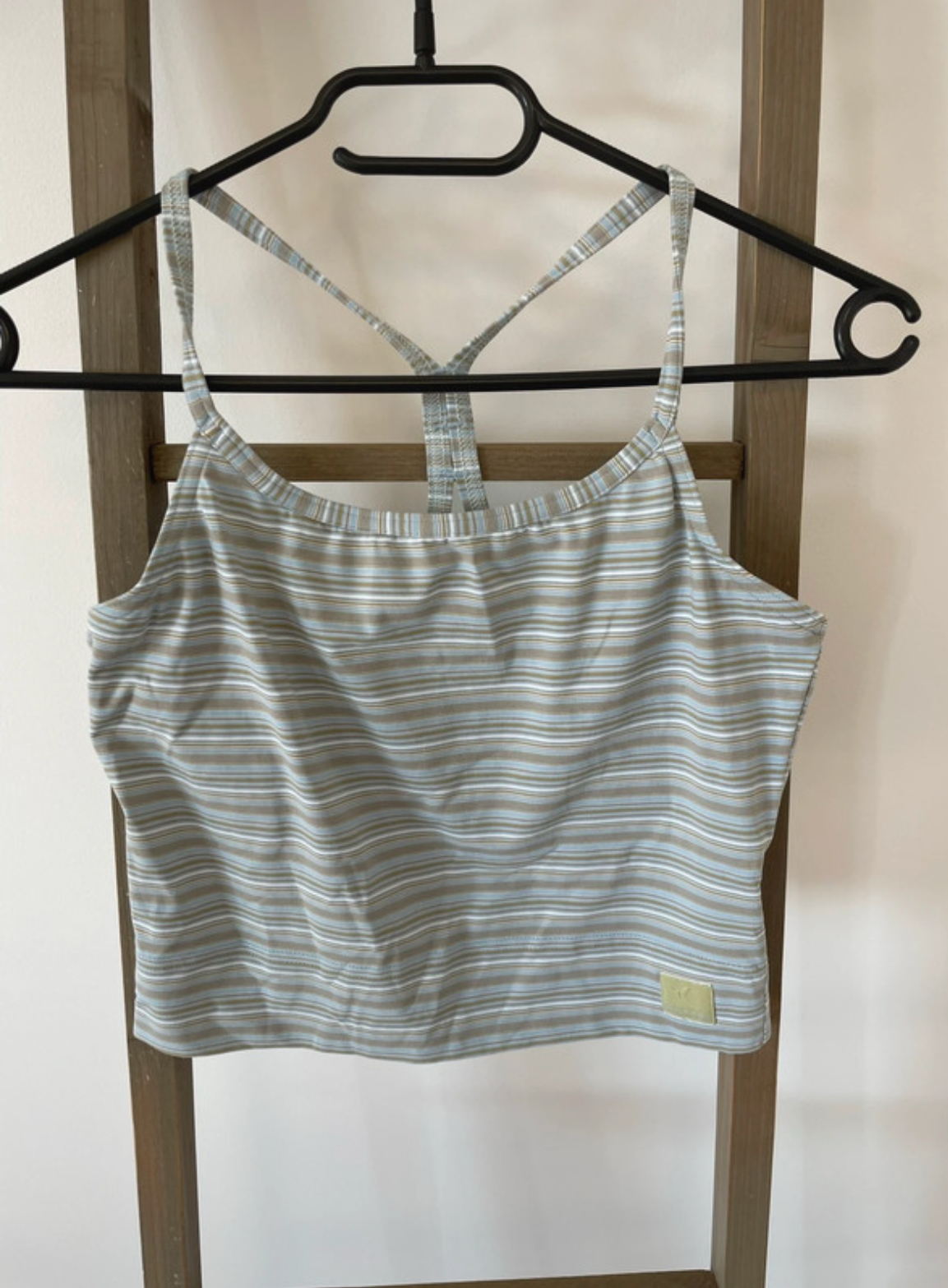 Brassière de sport bleue rayée, Domyos, 38