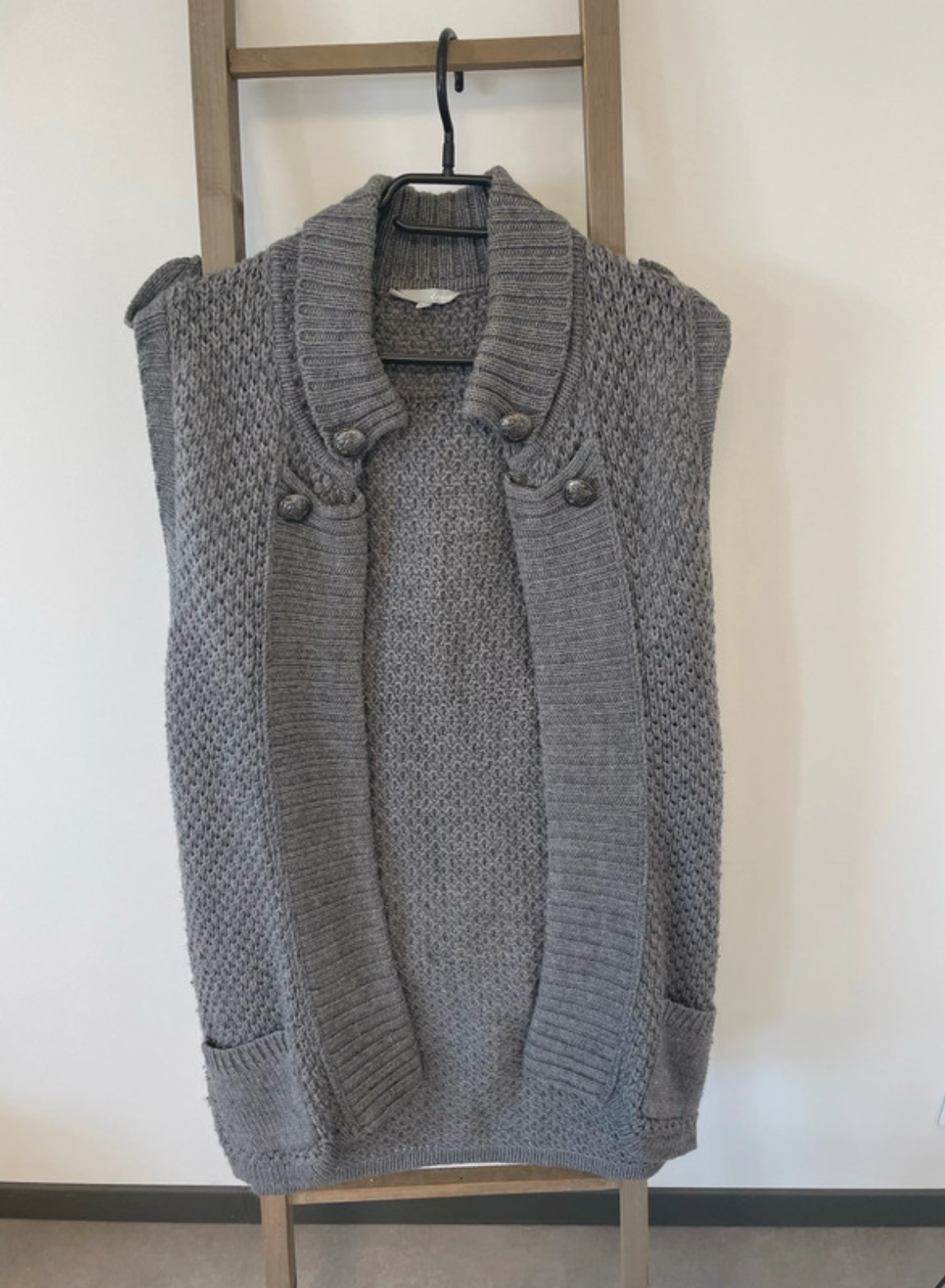 Gilet gris tricoté sans manche, ETAM, L