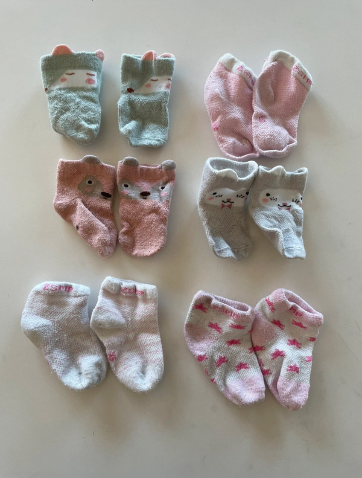 Lot de 6 paires de chaussettes fille, 9/12 mois