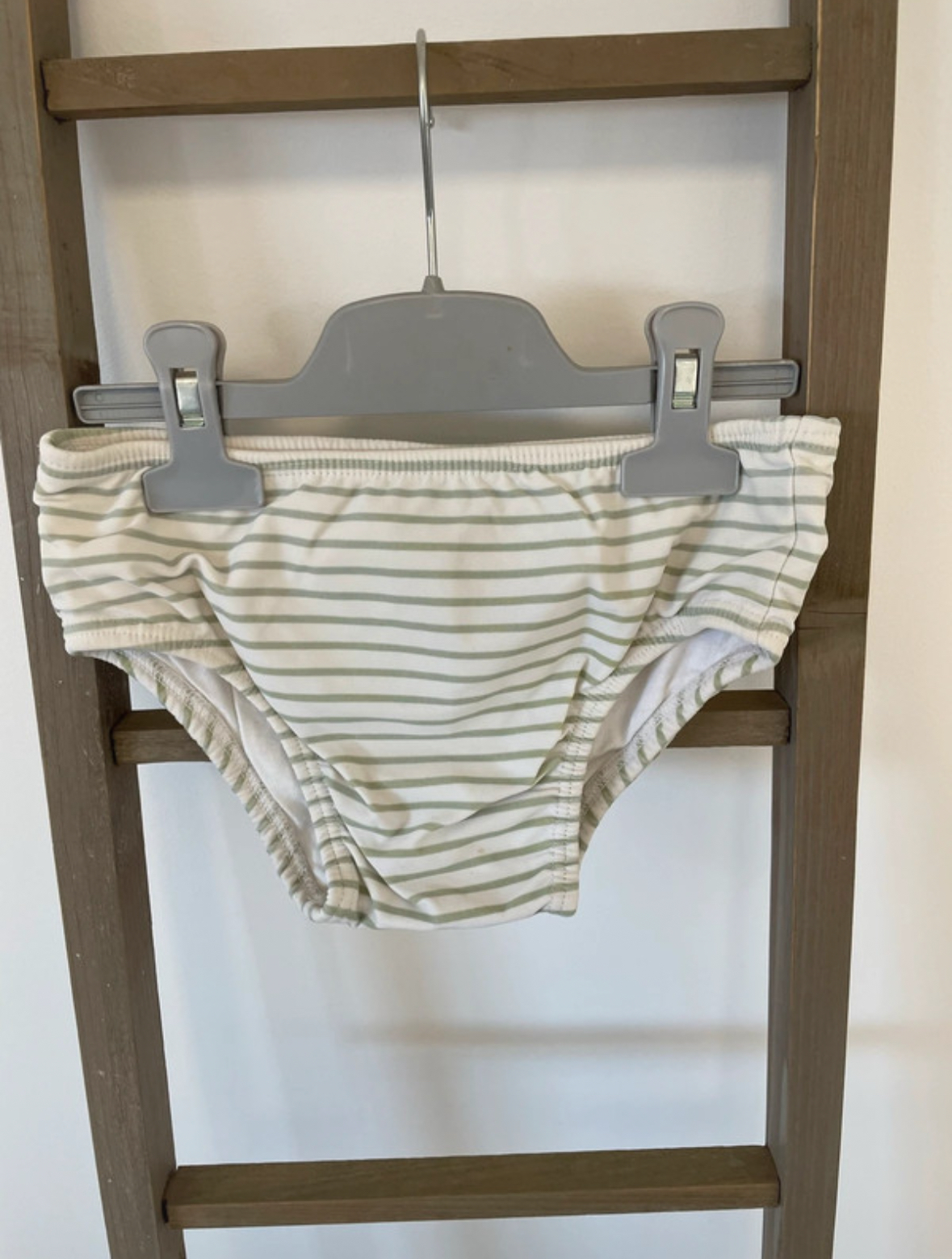 Slip de bain rayé vert et beige, Prénatal, 12/18 mois