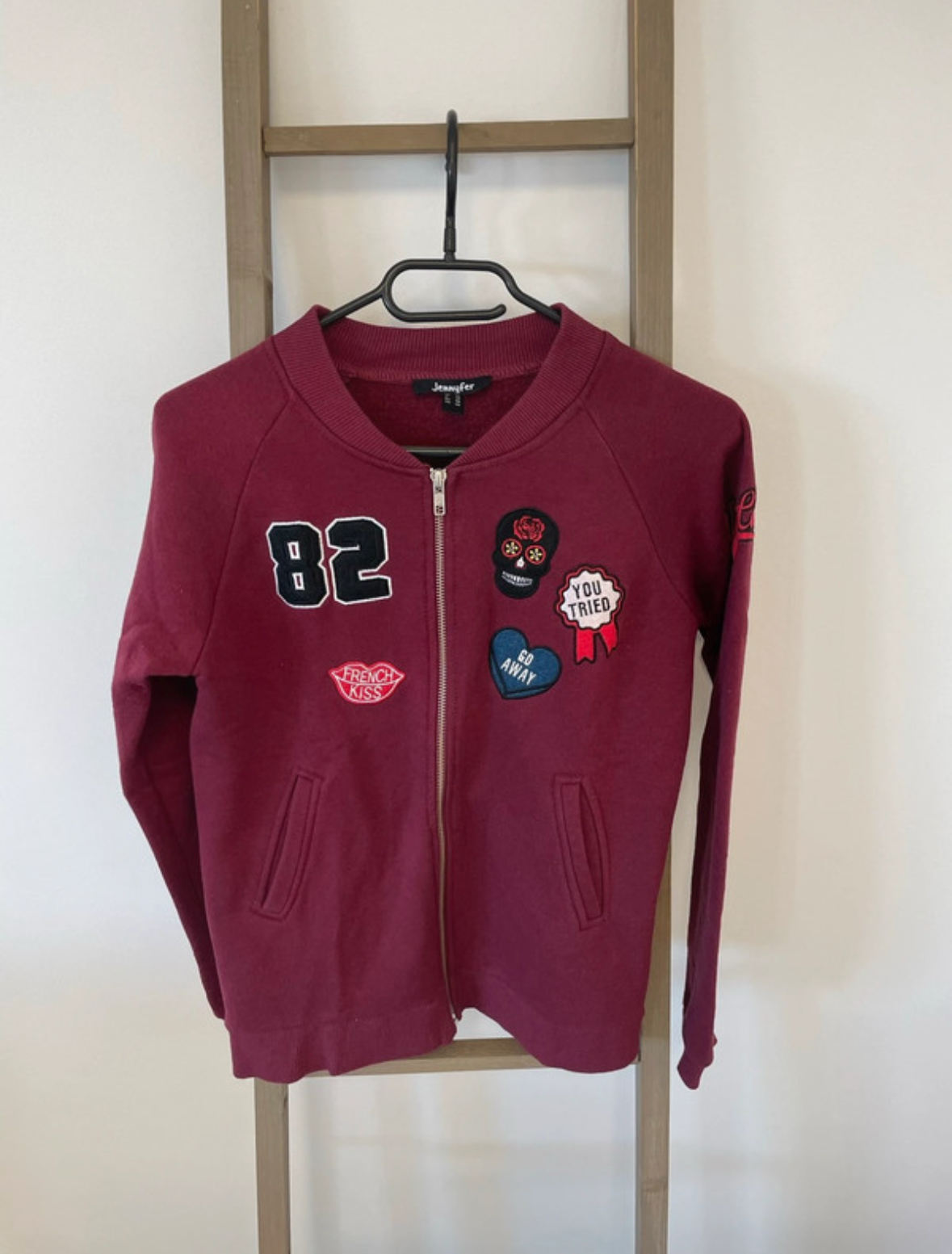 Gilet zippé bordeaux, Jennyfer, XS