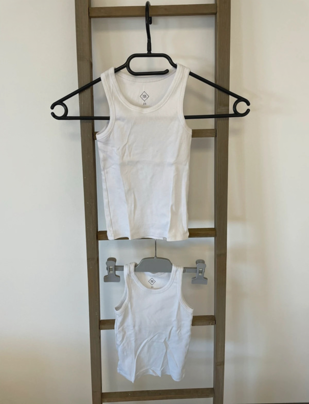 Lot de 2 débardeurs blancs, Tex, 2/3 ans