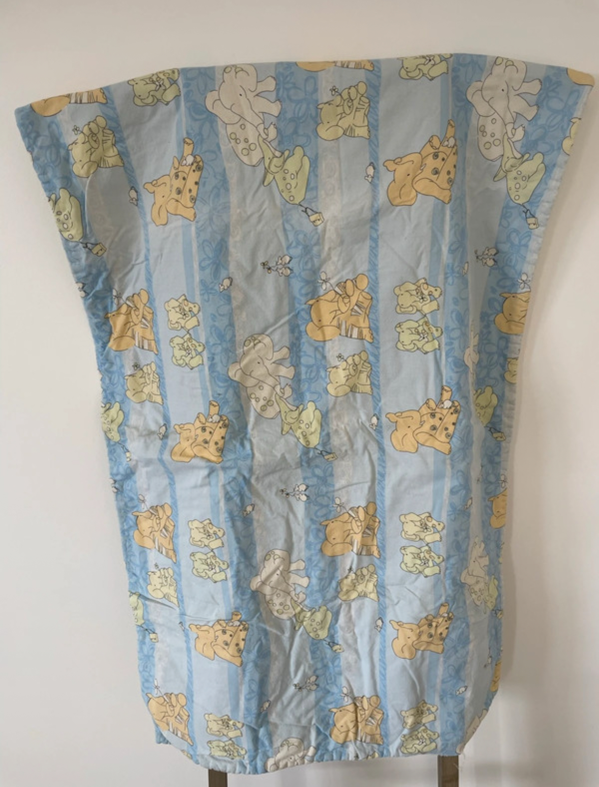 Couverture bleu éléphant polaire verte, 1m
