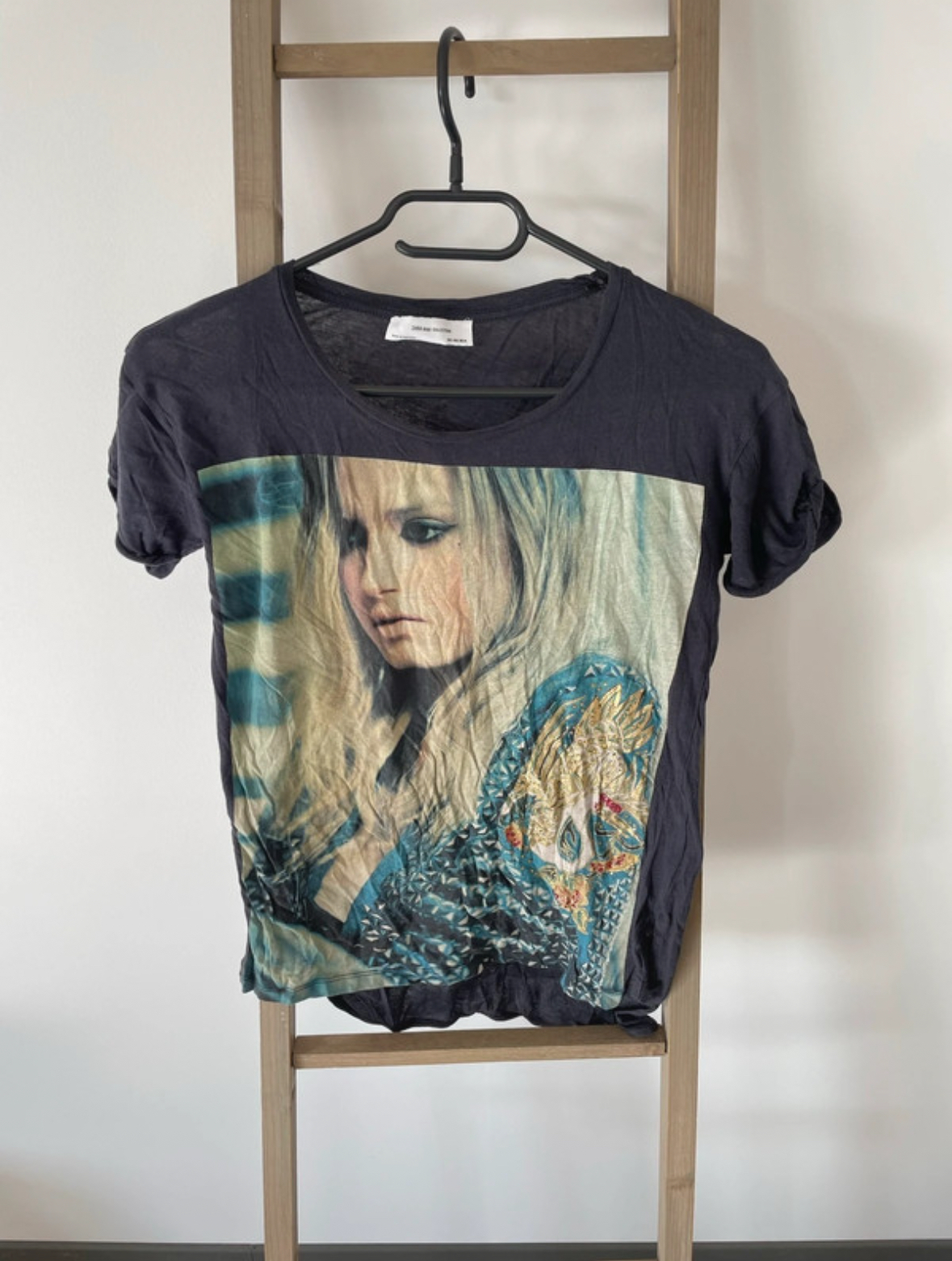 T-shirt anthracite imprimé fille, Zara, S