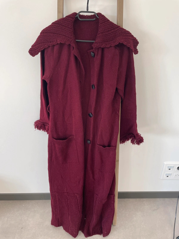 Long gilet bordeaux, L
