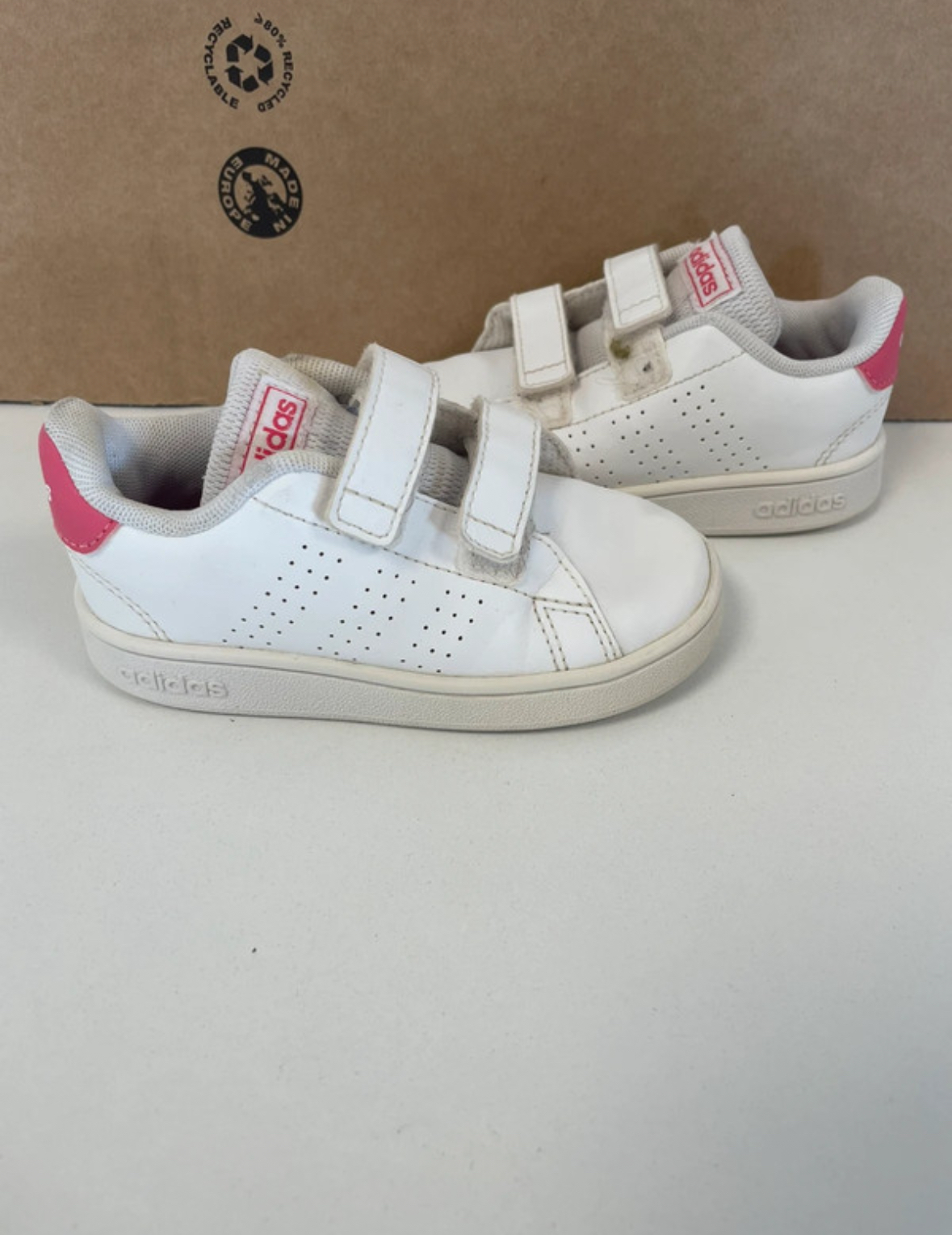 Baskets blanche et rose, Adidas, 23 ½